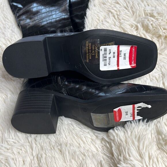 Journee Collection Mariana Croc Wide Calf Over-The-Knee Boot Black NWT Size 6 - Picture 5 of 7